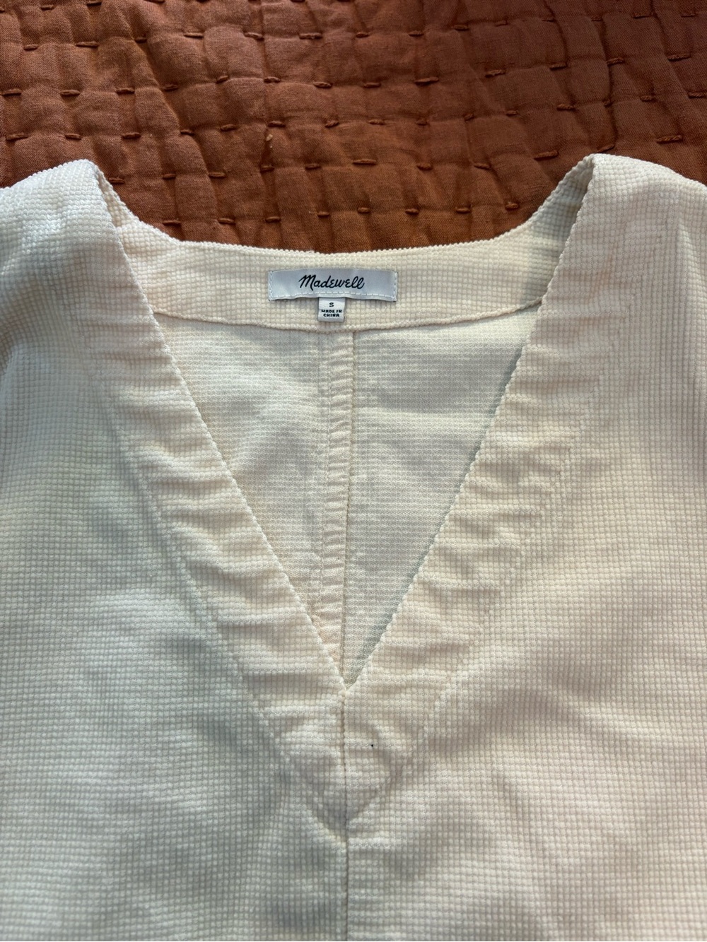 Madewell Cream Waffle-Knit Shirt